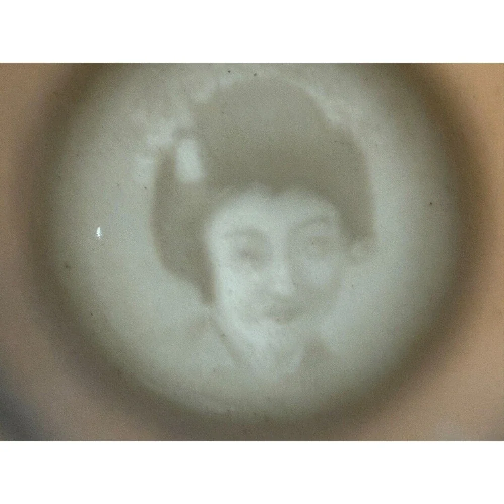 Lithophane Geisha Girl Cup and Saucer, Caramel Luster